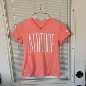 Girls Nike Dri-Fit Shirt Small Light Coral Color